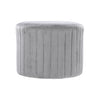 Velvet Grey Footstool Pouffe Round Footrest Makeup Dressing Table Stool Chair