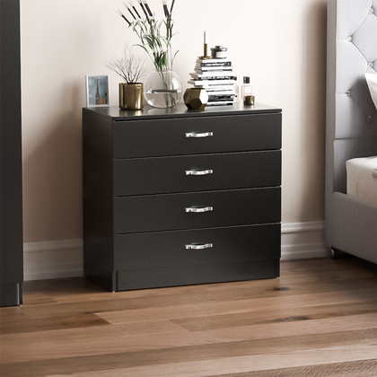 4 Drawer Chest Hardboard Wood Bedroom Storage Organiser Furniture Unit