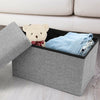 40cm Folding Ottoman Storage Box with Lid Pouffe Footstool Toy Container Bench