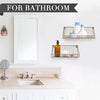2Pcs Floating Shleves Wall Mounted Bathroom Gold Shower Basket Kitchen Storage