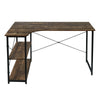 PC Computer Desk Writing Study Table Office Home Workstation Dark Wooden Metal