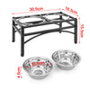 Double Elevated Dog Pet Feeder Bowl Stainless Steel Food Water Stand Tray UK