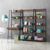 Abbey Rustic Industrial Retro Ladder Bookcase Desk Shelving Shelf Unit 4 Tier