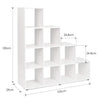 10 Cube Wooden Stairs Bookshelf Bookcase Storage Shelf Unit Display Stand