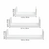 Set of 3 White U Shape Floating Wall Shelves Storage Display Shelf Wall Mounted