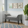 Velvet Fabric Bed End Bench Upholstered Tufted Accent Lounge Sofa Window Seat UK