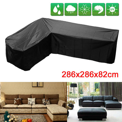 L Shape Garden Rattan Corner Furniture Cover Outdoor Sofa Protect 286x286x82cm