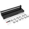 Metal Kitchen Organiser Hanging Shelf Pots Spices Rack Storage Holder w/ 6 Hooks