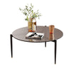 Shatterproof Round Coffee Table Tempered Glass End Table Living Room Furniture
