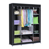 Fabric Canvas Wardrobe With Clothes Hanging Rail Shelves Storage Cupboard Grey