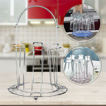 Mug Tree Holder 6 Cups Coffee Tea Glass Cup Holders Storage Stand Kitchen