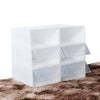 6X Clear Plastic Shoe Storage Boxes Drawer Stackable Foldable Durable Organiser