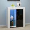 Modern Sideboard Cabinet Cupboard High Gloss 1 2 Doors Storage with LED Light