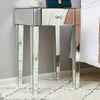 Vanity Bedroom Glass Mirrored Bedside Table Nightstand Cabinet with 1 Drawer UK