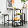 Industrial Bar Height Dining Table Set 3 Pieces Bar Set with Shelf