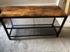 Industrial Shoe Bench Vintage Hallway Unit Rustic Metal Storage Tier Shelf Rack