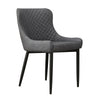 2X Brown/Grey Faux leather/Velvet Dining Chairs Set Kitchen Dining Room Chairs