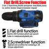 21V Electric Cordless Combi Drill with Tail Hammer Screwdriver Li-Ion Battery