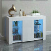 White Living Room LED Cabinet Cupboard Sideboard TV Unit+High Gloss Doors