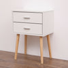 Modern Bedside Table with 2 Drawers Nightstand Storage Cabinet Bedroom White