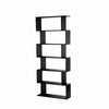 Black Bookcase 6 Tier S Shape Free Standing Storage Unit Bookshelf Shelves