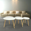 Modern 3 × Coffee Table Set Sofa Tables Nested Side Living Room Home Wood White
