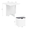 Mondeer 5PC Wooden Dining Table Set w/4 Storage Stools Compact Space Saver White