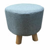 Luxury Padded Wooden Footstool Ottoman Square Round Pouffe Stool Wooden 4 Legs