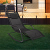 Mondeer Rocking Lounger Chair Zero Gravity Rocker Patio Garden Recliner Black