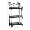 3 Tier Tall Black Metal Plant Stand Rack Bookshelf Storage Unit Shelf Bookcase