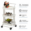 3 Tier Kitchen Trolley Cart Handle Slim Rolling Wheel Storage Basket Rack Salon