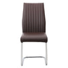 2pcs Chrome Faux Leather Deep Foam Padded Dining Chairs Seats Metal Legs