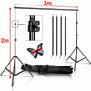 2x3M Adjustable Photography Background Support Stand Photo Backdrop Crossbar Kit