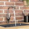 Modern Kitchen Sink Mixer Taps Swivel Spout Single Handle Tap Mono Chrome Faucet