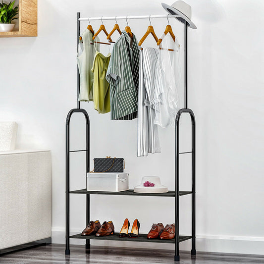 Clothes Storage Shelf Rail Rack Garment Dress Hanging Display Shoes Stand Holder