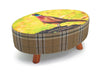 Large Footstool Luxury Upholstered Fabric Foot Rest Ottoman Decor with Legs