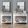 Modern 2/3 Drawers Console Table w/Shelf Wooden Side Table Hallway Living Room