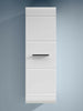 White High Gloss 1 Door Tall Wall Unit Narrow Cabinet Storage Black Handle Fever
