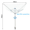 ROTARY AIRER 50M OUTDOOR 4 ARM CLOTHES WASHING LINE DRYER GROUND SPIKE