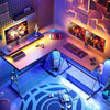50" L Shaped Gaming Computer Desk with LED Rivisible Student Writing Table