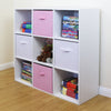 9 Cube Kids Pink & White Toy/Games Storage Unit Girls/Boys Bedroom Shelves/Boxes
