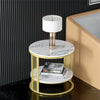 Thick Round Marble Coffee Table w/ Storage Living Rooms Bedrooms Entryway Decor