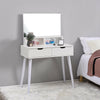 Modern 2 Drawers Dressing Table w/Rectangle Mirror Makeup Dresser Desk White UK