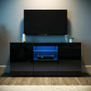 TV Cabinet Stand High Gloss Black LED Light Entertainment Unit 135cm