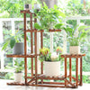 Rustic 6 Tier Wooden Step Shelf Plant Stand Flower Shelving Unit Garden Lawn Hal