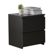 Modern Bedside Table Cabinet with 2 Drawers Nightstand Bedroom White Black NEW