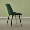 Set of 2 Blue Grey Velvet Dining Chairs Dinning Kitchen Room Metal Leg Padded