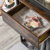 Industrial Console Table Vintage Glass Hallway Storage Rustic Metal Sideboard