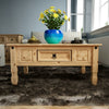Coffee Table Corona 1 Drawer Mexican Solid Pine Wood Living Room Furniture
