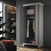 Modern Wardrobe 2 Door Storage Cabinet with Hanging Rail Matte Bedroom Furniture